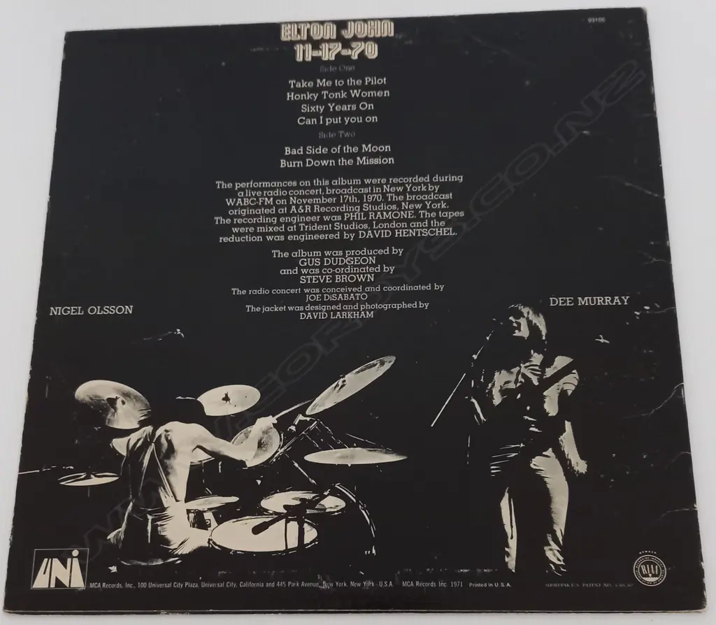 Elton John With Dee Murray And Nigel Olsson, 11-17-70 Image 1++
